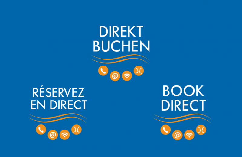 Direkt Buchen, Book direct, Réservez en direct